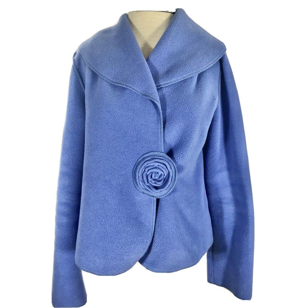 Cameleon Fleece Blazer Snap-Front Coat Blue Teal